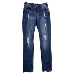 !iT Jeans Helena High Rise Skinny Ankle Womens 6 Distressed Stretch Denim